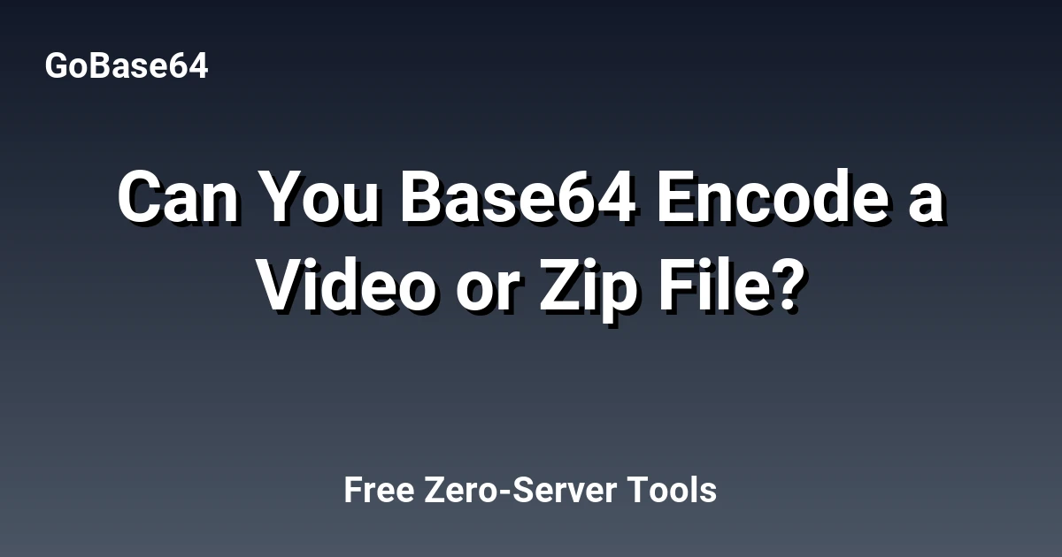 Can You Base64 Encode a Video or Zip File?